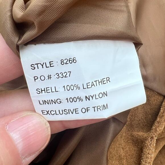 Vintage Margaret Godfrey Patchwork Leather Dress Long Sleeve Lined Sz 12 - Picture 9 of 9